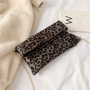Elegant Leopard Crossbody Purse Small